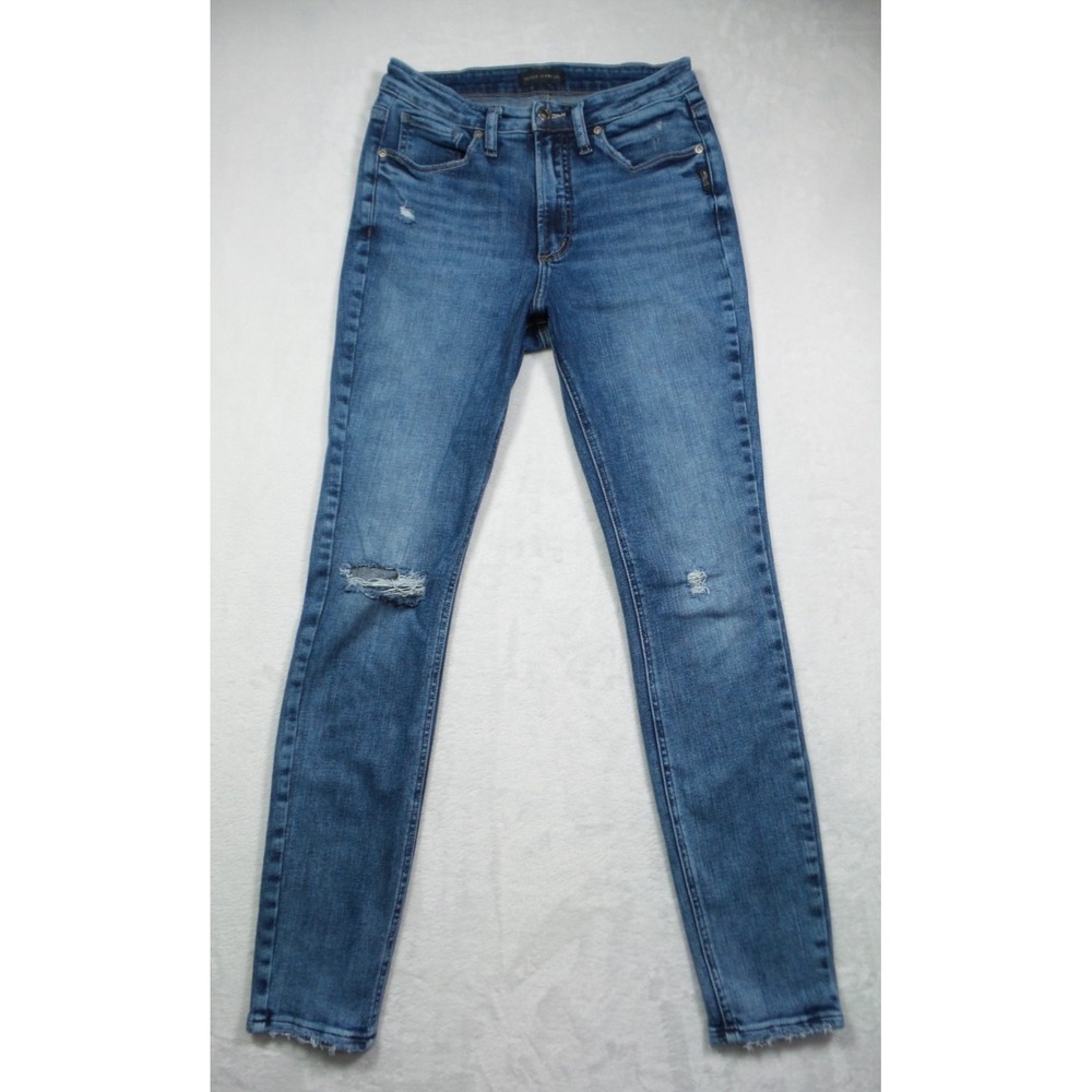 Silver Jeans Co Womens Size 26 Blue Denim High‎ Note Skinny Stretch Distressed